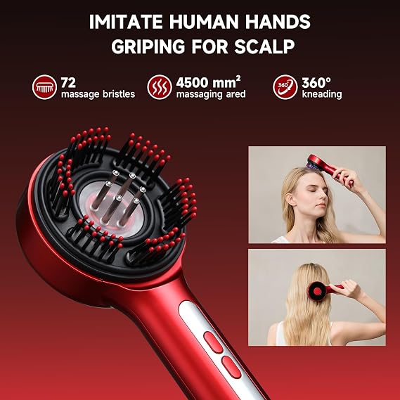 3-in-1 Red Light Scalp Massage Brush