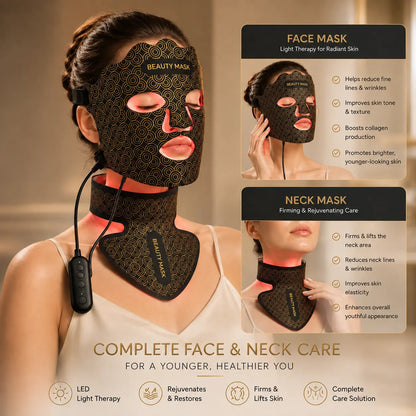 Red Light LED Facial Photon Rejuvenation Device With Silicone Beauty Mask