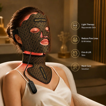 Red Light LED Facial Photon Rejuvenation Device With Silicone Beauty Mask
