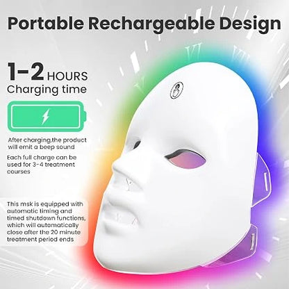 7-in-1 Color Red Light Therapy Facial Musk